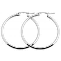 Klassiska Runda Hoop / Creoler Silver Örhängen i Rostfritt Stål - 2,4 cm