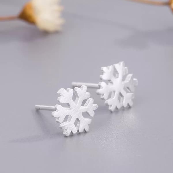 Silver Örhängen till Jul / Christmas i Stål - Snöflinga