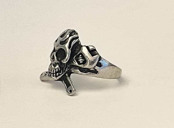 Cool Silver Ring med en Döskalle / Dödskalle - Stl 20