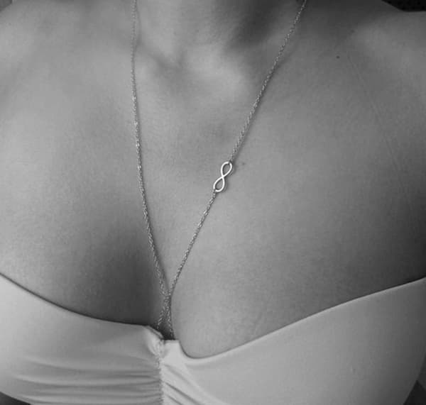 Silver Kroppskedja Halsband - Bodychain med infinity