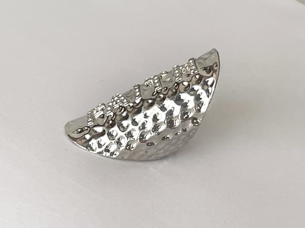 Oversize Silver Ring med Vita Stenar & Text - FAITH - Stl 17,5