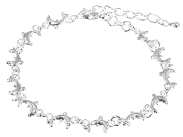 Sött Silver Armband - Kedja Dekorerad med Delfiner