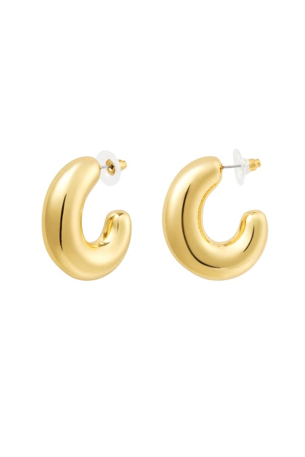 Stilrena Blanka Breda Hoop Örhängen Creoler - 3,3 cm - Guld