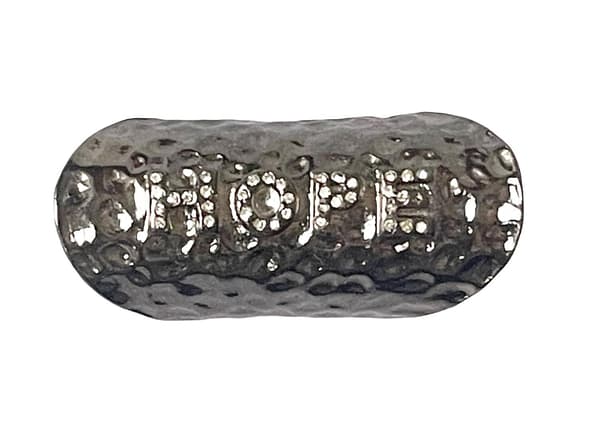 Oversize Oxiderat Silver Ring med Stenar & Text - HOPE - Stl 18