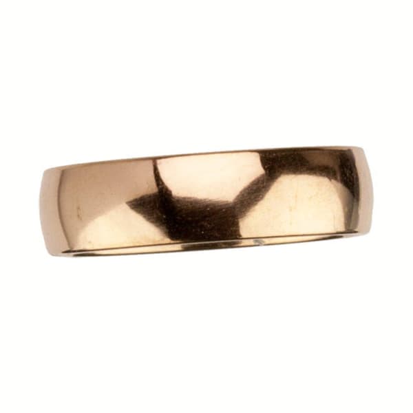 Slät Blank Rosé Guld Ring i Rostfritt Stål 6 mm - Stl 20