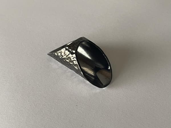 Oversize Oxiderat Silver Ring med Stenar & Text - HOPE - Stl 18