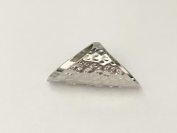 Oversize Silver Ring med Vita Stenar & Text - HOPE - Stl 18