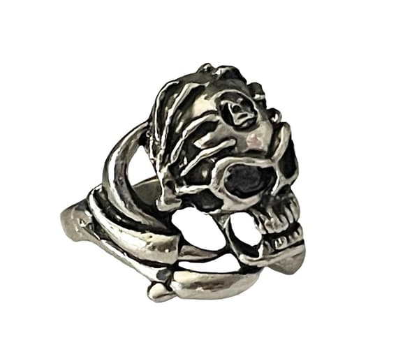 Cool Silver Ring med en Döskalle / Dödskalle - Stl 20