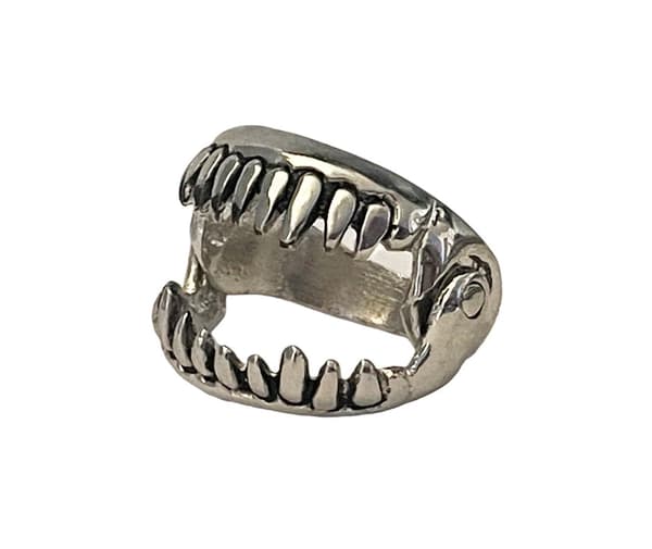 Cool Silver Ring - Mun med Tänder / Djävulens Tänder - Stl 20