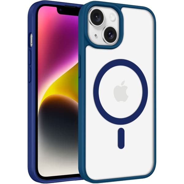 iPhone 15 Skal MagSafe Color Clear - Mörkblå