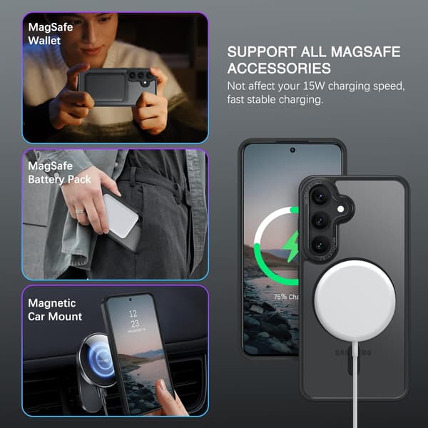 Samsung S25 PLUS Skal - Magsafe Frostat – GRÅ