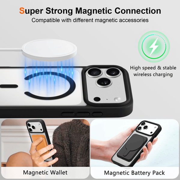 iPhone 18 Pro Max Skal Magnetiskt Color Clear - Vit