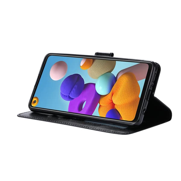 Samsung A36 Plånboksfodral i LÄDER (3 kort) - BLÅ