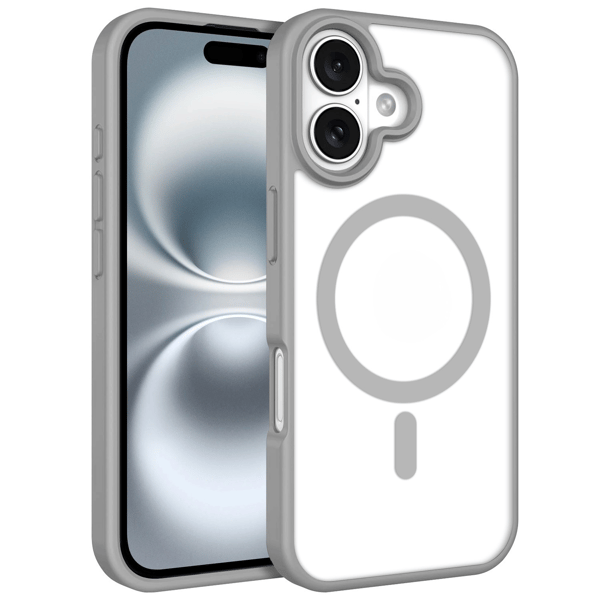 iPhone 16 Skal Magnetiskt Color Clear - Grå