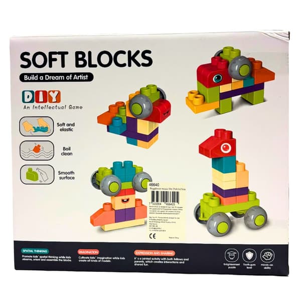 DIY Soft Blocks Klodser 30 dele – Bløde Byggeklodser til Børn 18+ måneder