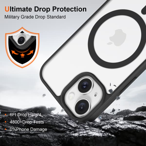 iPhone 14 -kuori MagSafe Clear Color - Musta