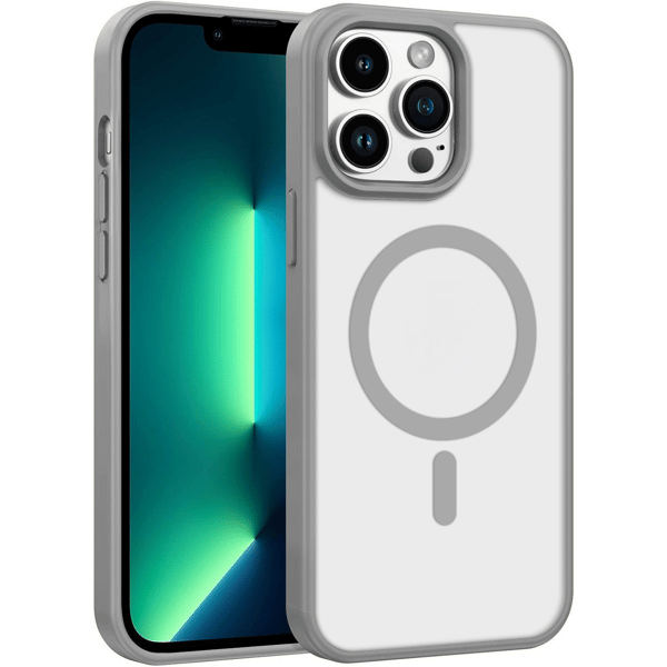 iPhone 14 PRO Skal Magnetiskt Color Clear - Grå