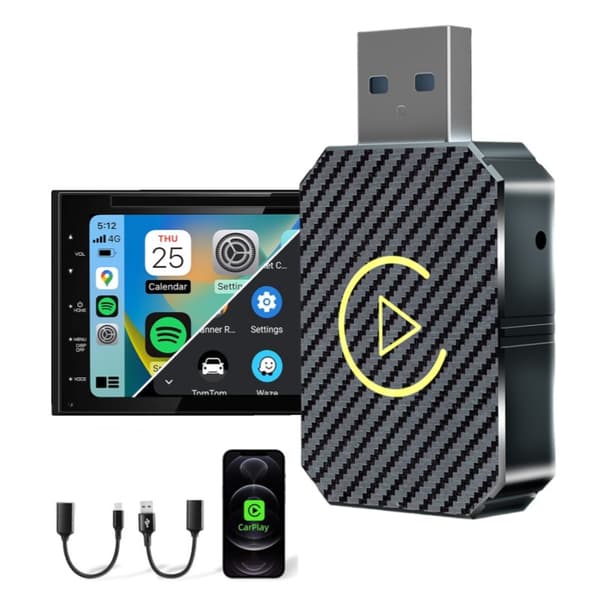 Trådlös CarPlay & Android Auto Adapter USB-C & USB-A För iPhone & Android