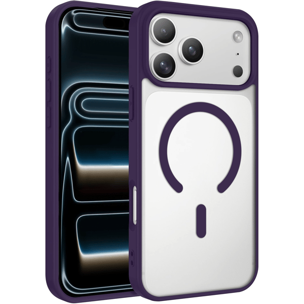 iPhone 17 Pro Max Skal Magnetiskt Color Clear - Lila