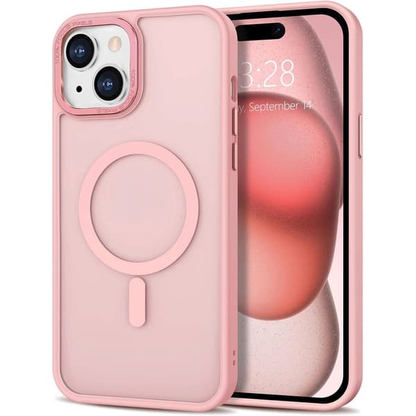 iPhone 14 PLUS Cover - Magnetisk Frostet Cover - Rosa