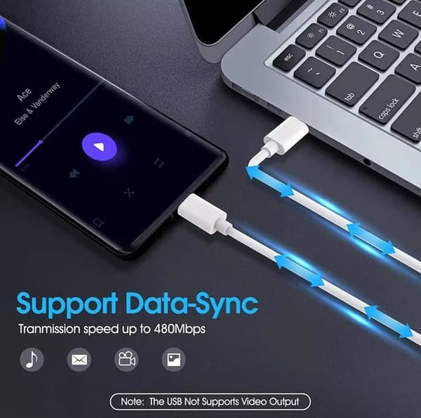 2-pak USB-C til USB-C Kabel - 1M - Oplad & Synkroniser - Hvid