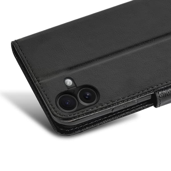 iPhone 16 PRO Læder Wallet Case – 3 Kortlommer – BRUN