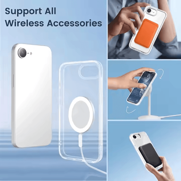 iPhone 17e Skal Magsafe Stöttåligt Skydd - Transparent