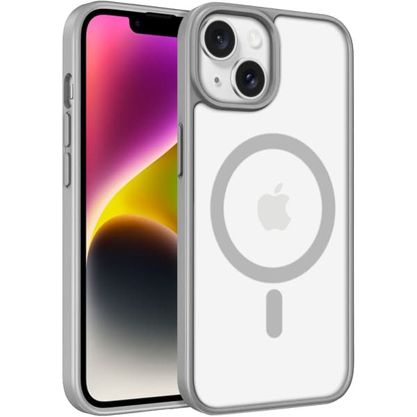iPhone 15 Cover MagSafe Color Clear - Grå