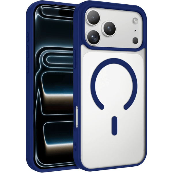 iPhone 18 PRO Cover Magnetisk Farve Klar - Mørkeblå