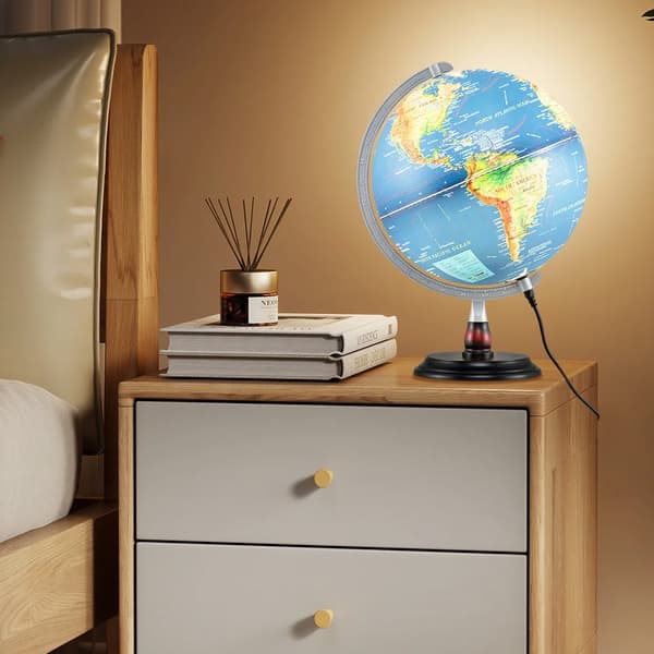Valaistu maapallo 30 cm – karttapallo LED-valolla