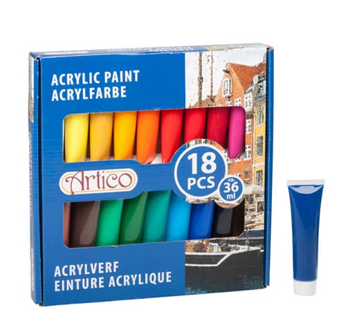 Akryyliväri tuubissa - 18-Pack