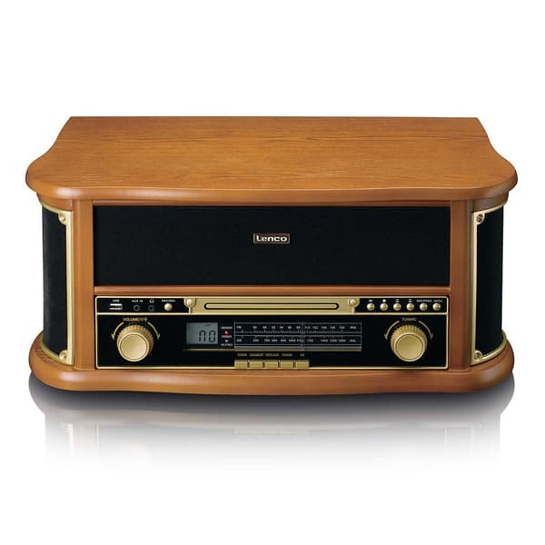 Lenco TCD-2551WD retro puinen levysoitin Bluetooth, CD ja kasetti