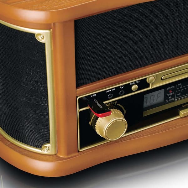 Lenco TCD-2551WD retro puinen levysoitin Bluetooth, CD ja kasetti