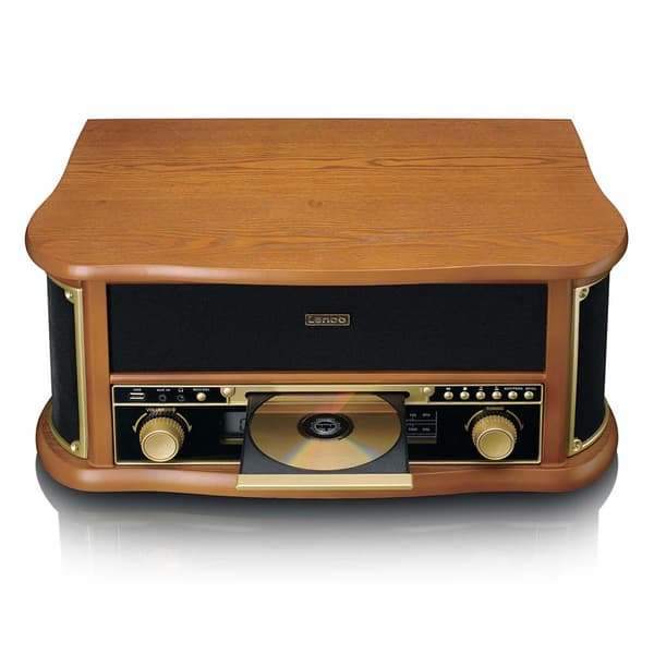 Lenco TCD-2551WD retro puinen levysoitin Bluetooth, CD ja kasetti