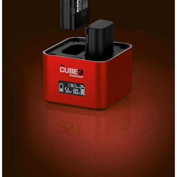HAHNEL ProCube3 oplader kompatibel med Canon LP-E6. E6N. E6NH. E6P. LP-E8. LP-E17.