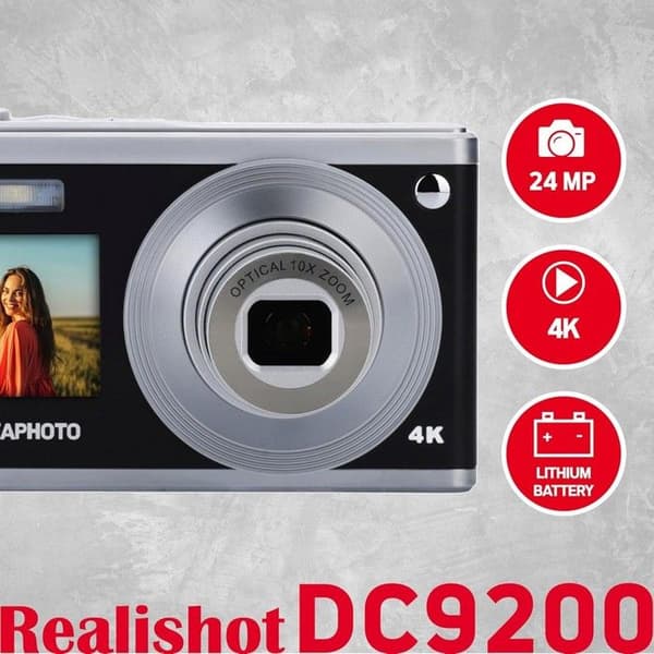 AgfaPhoto Realishot DC9200 Sort - Kompakt Digitalkamera
