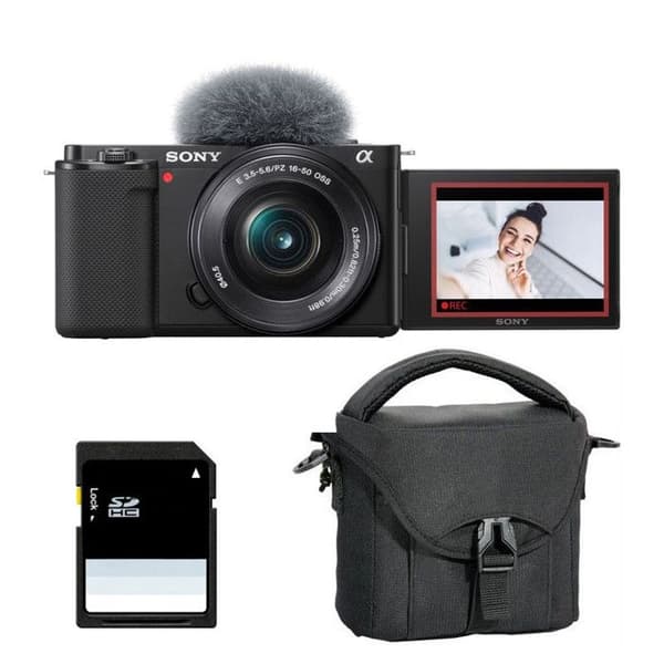SONY ALPHA ZV-E10 SORT + 16-50 PZ + Taske + SD 8 GB