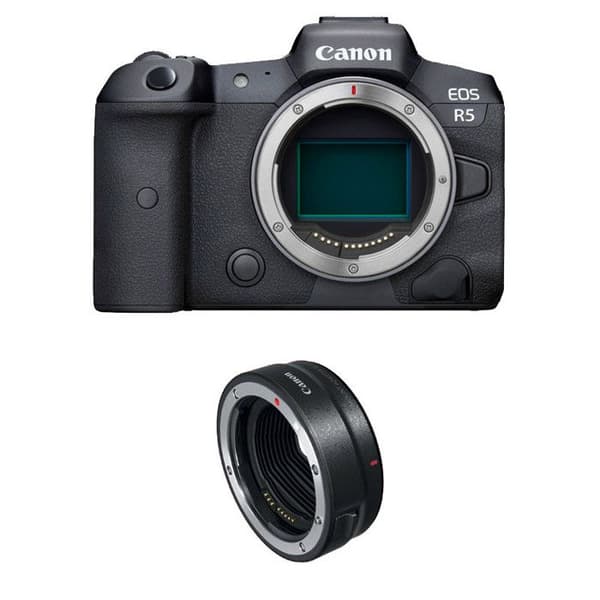 CANON EOS R5 nu + EF-EOS-R -adapteri