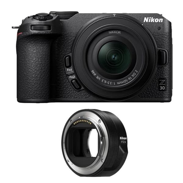 NIKON Z30 + Z 16-50 + FTZ II -sovitin