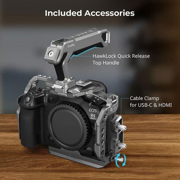 SMALLRIG 5029 HawkLock Snabbkopplingsbur Kit för Canon EOS R5 Mark II