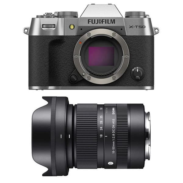 FUJIFILM X-T50 Sølv + SIGMA 18-50