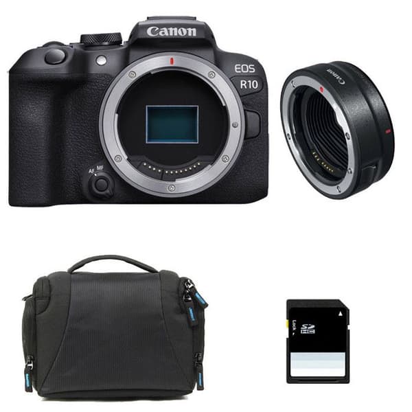 CANON EOS R10 + Väska + SD-kort 8 GB + EF-EOS R-adapter