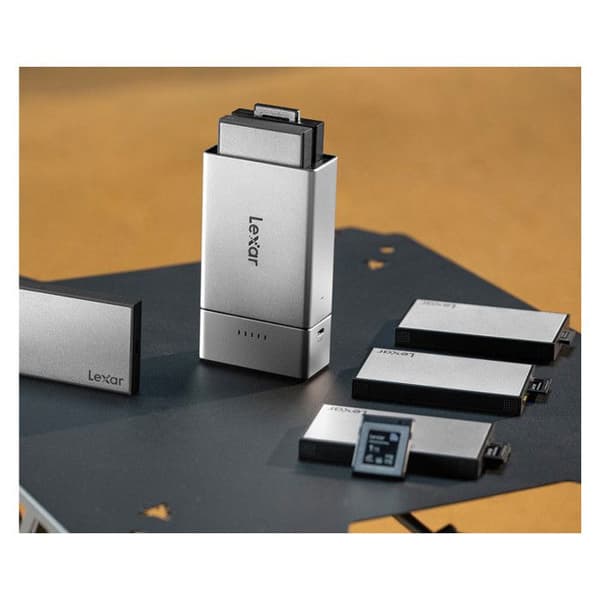LEXAR Workflow Go Portable Backup-hus med 2 modulrum (Workflow-læsere/SSD)