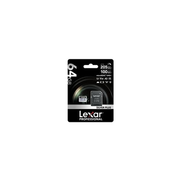 "Lexar XC 64GB SILVER PLUS micro SD hukommelseskort"