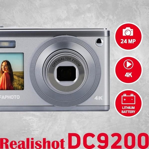 AgfaPhoto Realishot DC9200 Sølv - Kompakt Digitalkamera
