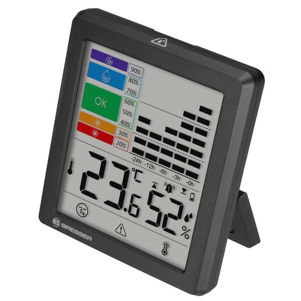 Termohygrometer - BRESSER - (modell ej angiven) - Svart - Plast - Mögel/värmevarning