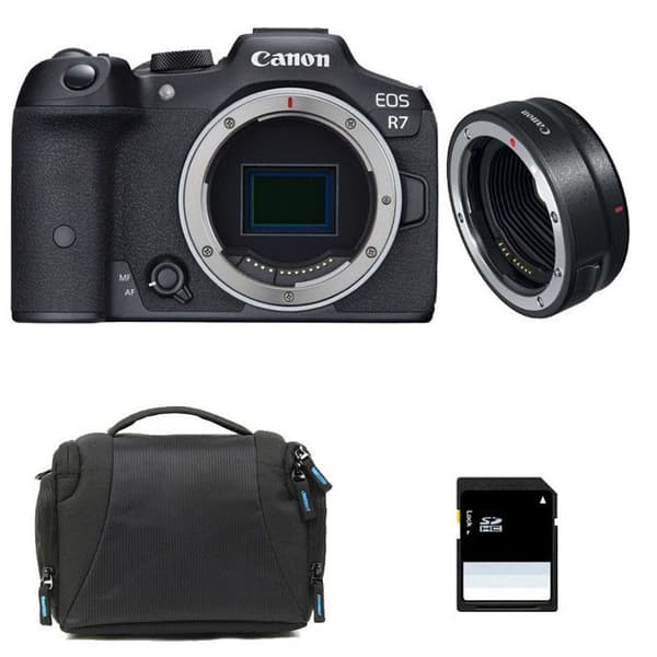 CANON EOS R7 + Taske + SD-kort 8 GB + EF-EOS R adapter