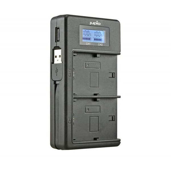 JUPIO Dobbelt oplader kompatibel med CANON LP-E6N