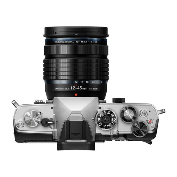 Om System OM 3 Sølv Hybrid Kamera + M.Zuiko Digital 12 45 mm Objektiv