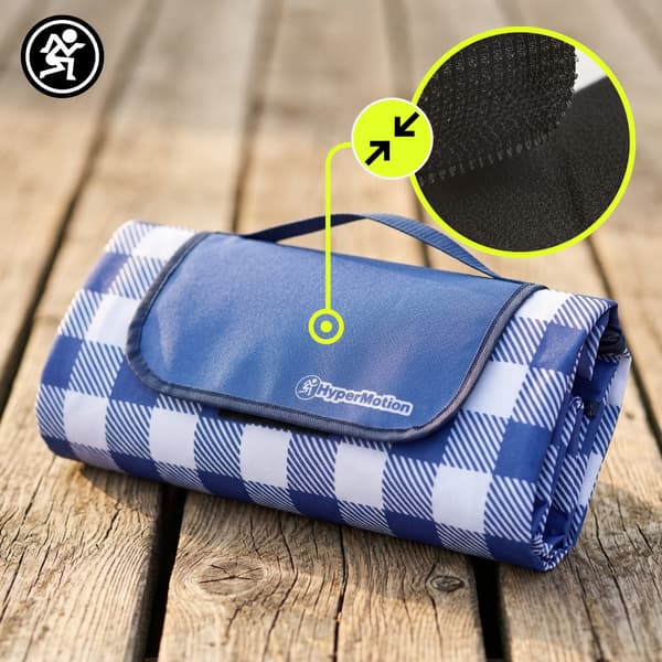 HyperMotion picknickfilt 150×200 cm – blå rutig